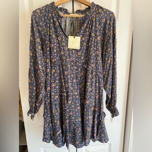 Dress Forum Blue Floral Long Sleeve Dress NWT size S